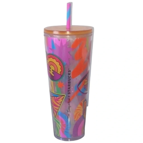 STARBUCKS + TIM SINGLETON + PRIDE Rare Limited Edition Tumbler Cup & Straw NWT - Picture 3 of 3